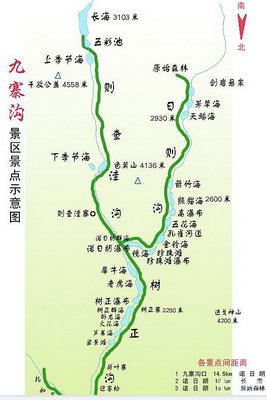 九寨沟景区示意图